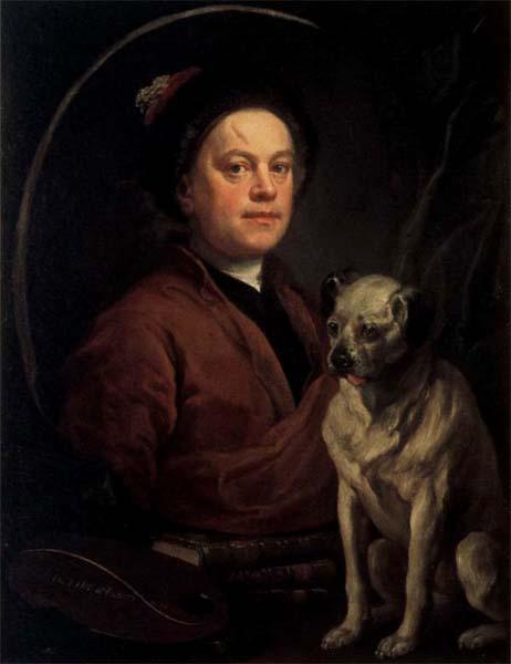 William Hogarth Self-Portrait with a Pug oil painting picture